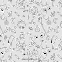 Free vector hand drawn halloween pattern