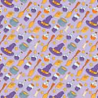 Free vector hand drawn halloween pattern