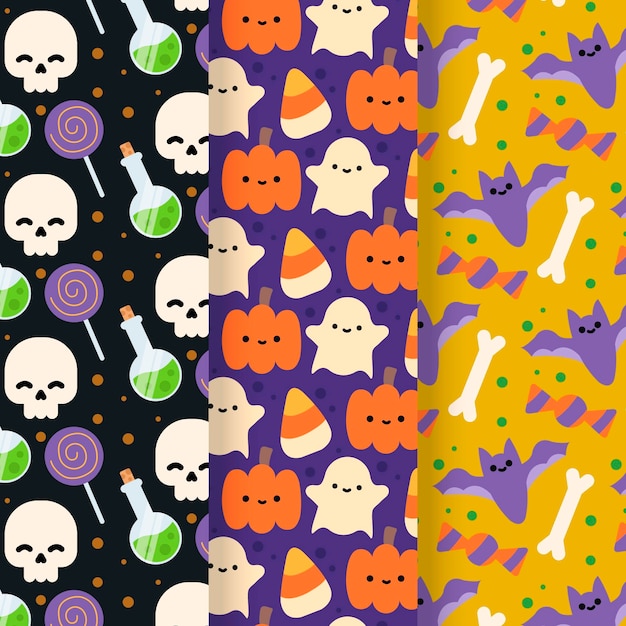 Free vector hand drawn halloween pattern