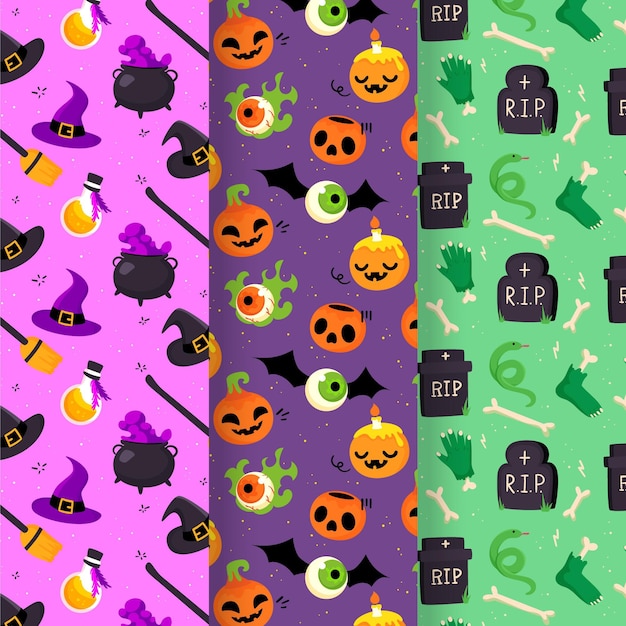 Free vector hand drawn halloween pattern