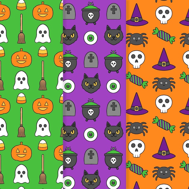 Free vector hand drawn halloween pattern