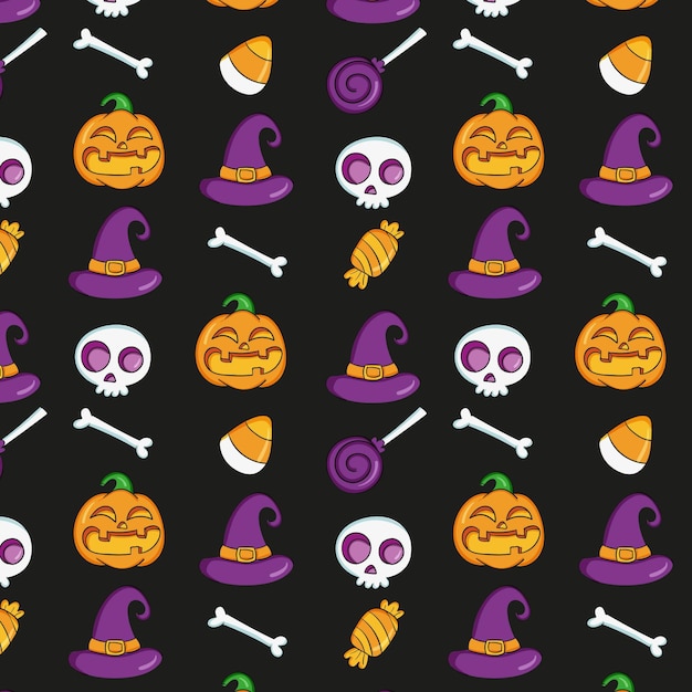 Hand drawn halloween pattern