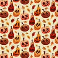 Free vector hand drawn halloween patterns collection