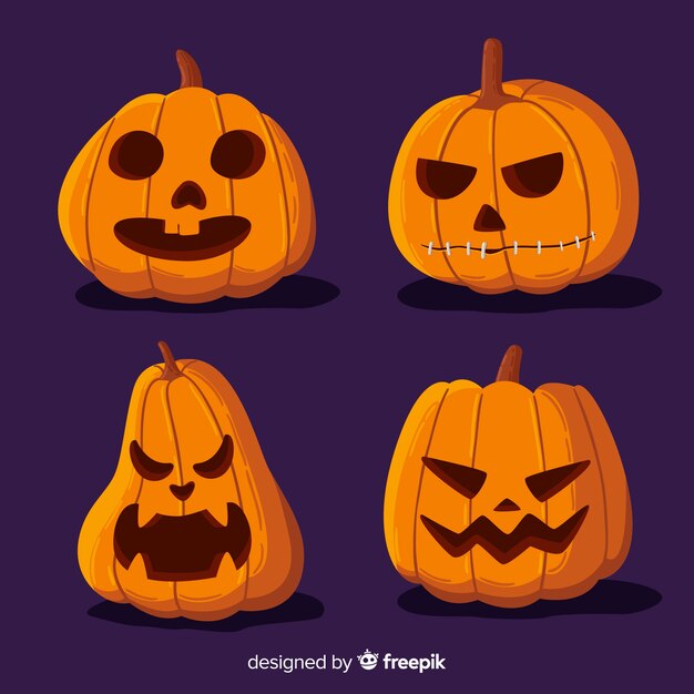 Hand drawn halloween pumpkin collection