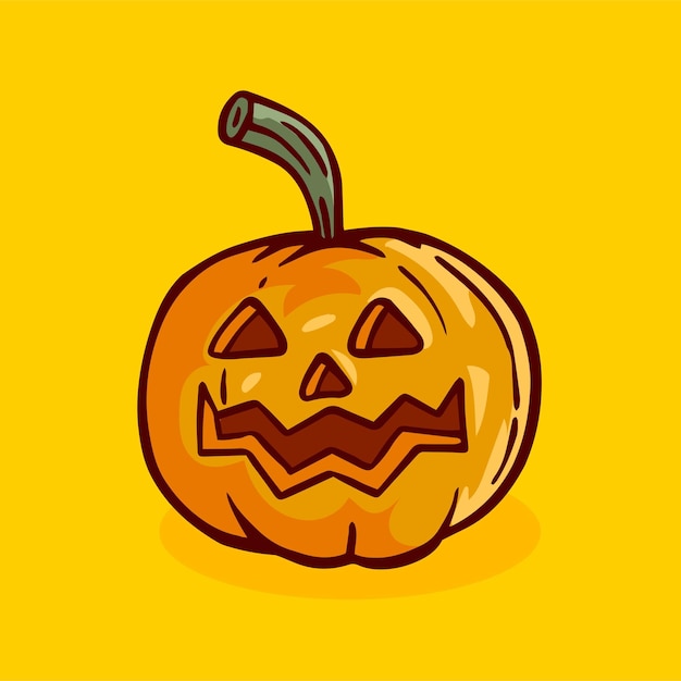 Free vector hand drawn halloween pumpkin doodle