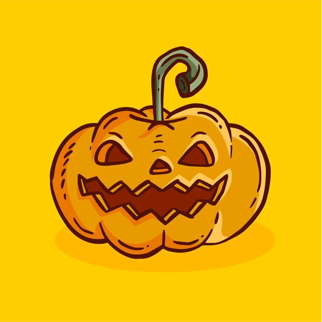 Hand drawn halloween pumpkin doodle