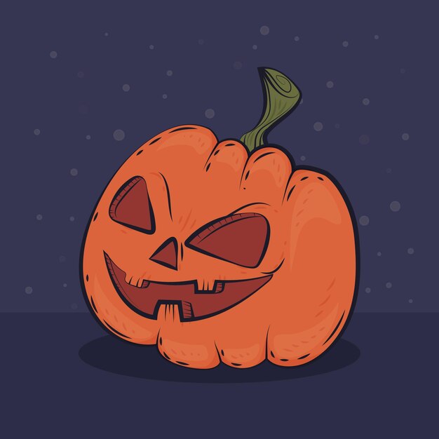 Hand drawn halloween pumpkin illustration