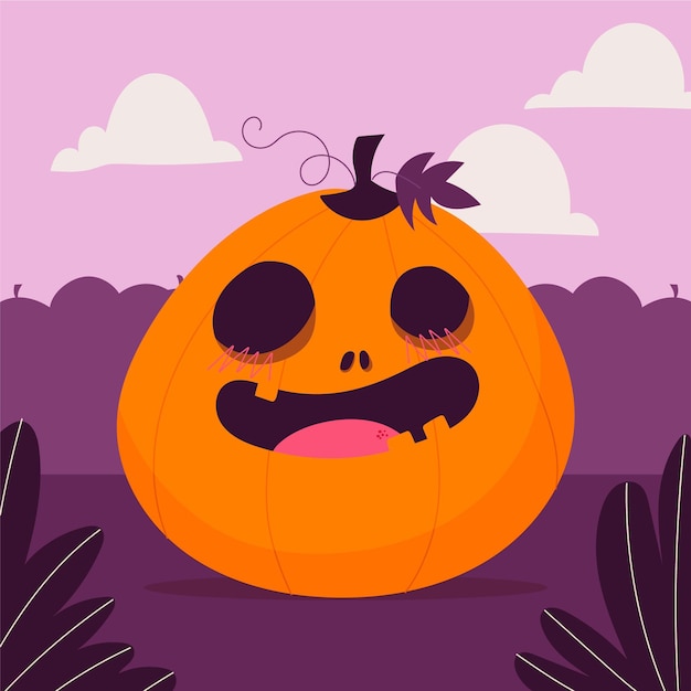 Free vector hand drawn halloween pumpkin illustration