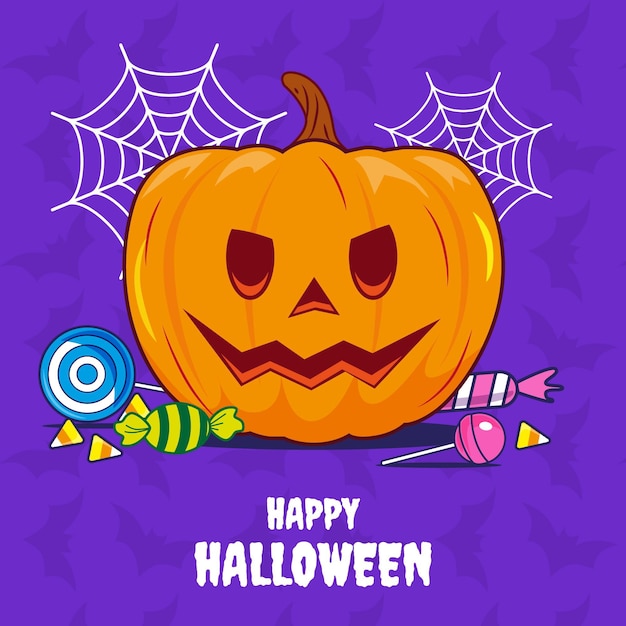 Бесплатное векторное изображение Нарисованная рукой иллюстрация тыквы хэллоуина