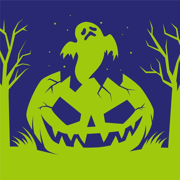 Hand drawn halloween pumpkin silhouette