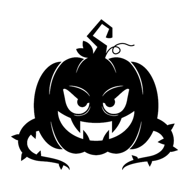 Free vector hand drawn halloween pumpkin silhouette