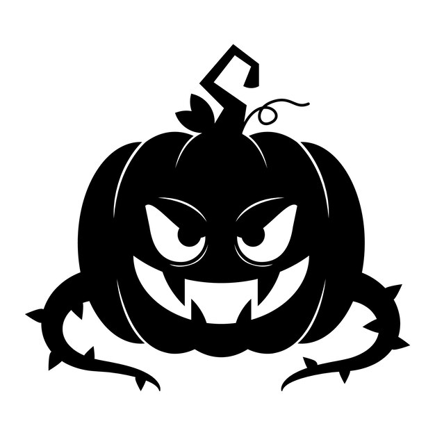 Hand drawn halloween pumpkin silhouette