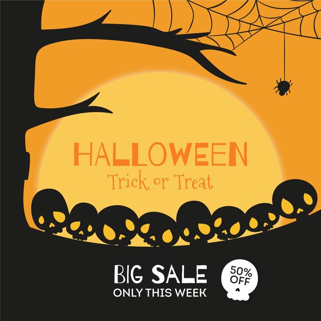 Hand drawn halloween sale concept