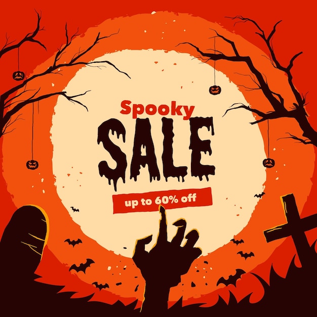 Free vector hand drawn halloween sale concept