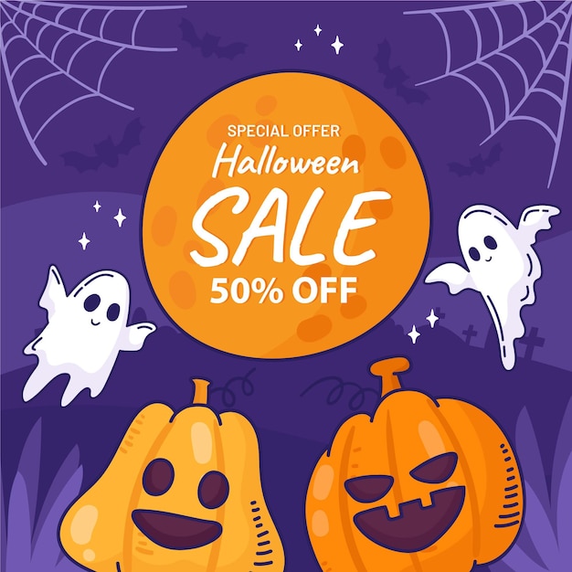 Hand drawn halloween sale illustration