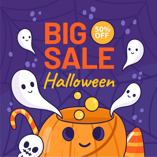 Hand drawn halloween sale illustration