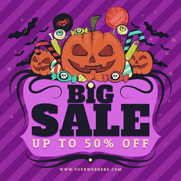 Free vector hand drawn halloween sale illustration