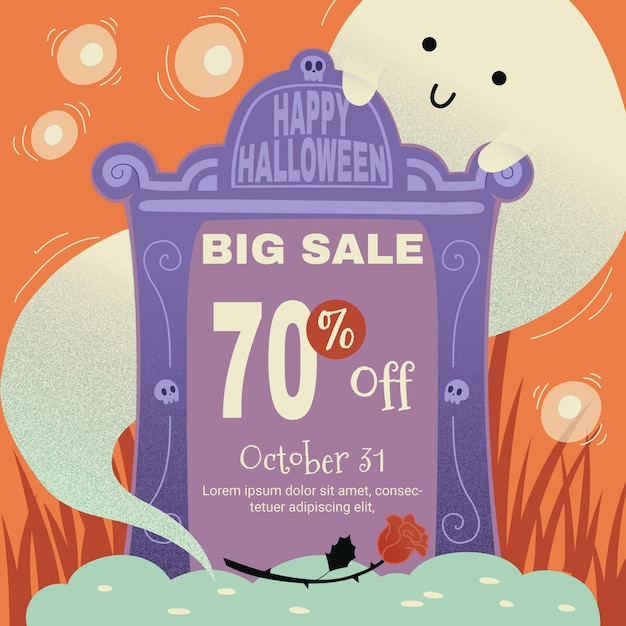 Free vector hand drawn halloween sale illustration