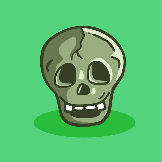 Free vector hand drawn halloween skull doodle