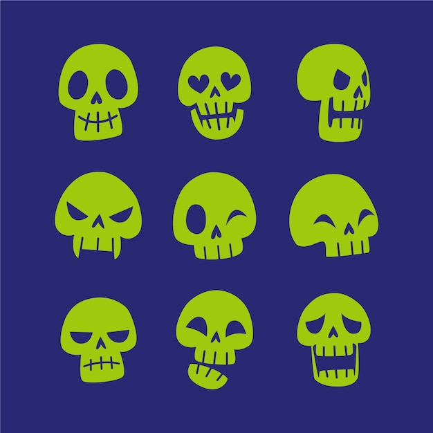 Free vector hand drawn halloween skull silhouette