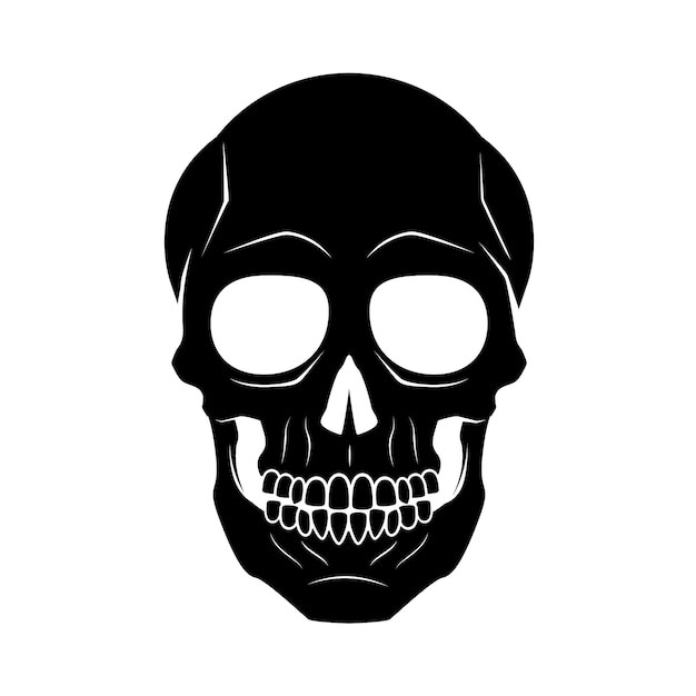 Black silhouette of skull and bones Royalty Free Vector