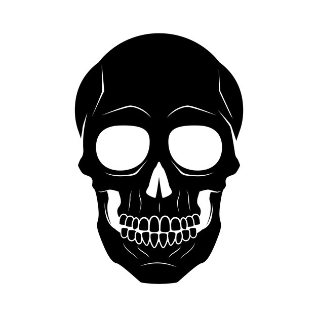 Hand drawn halloween skull silhouette