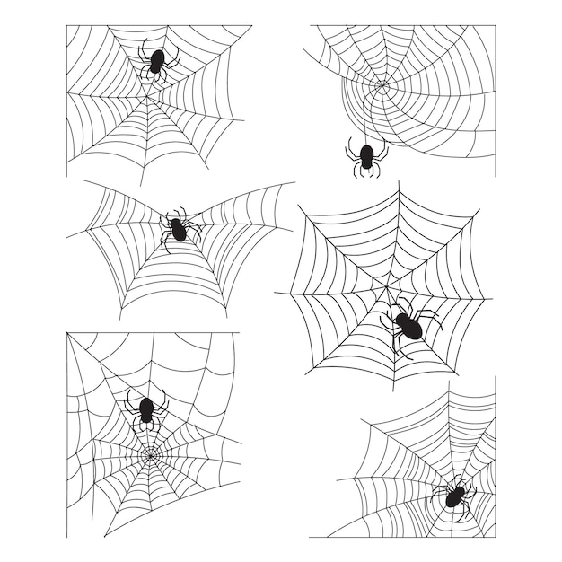 Hand drawn halloween spider webs  collection