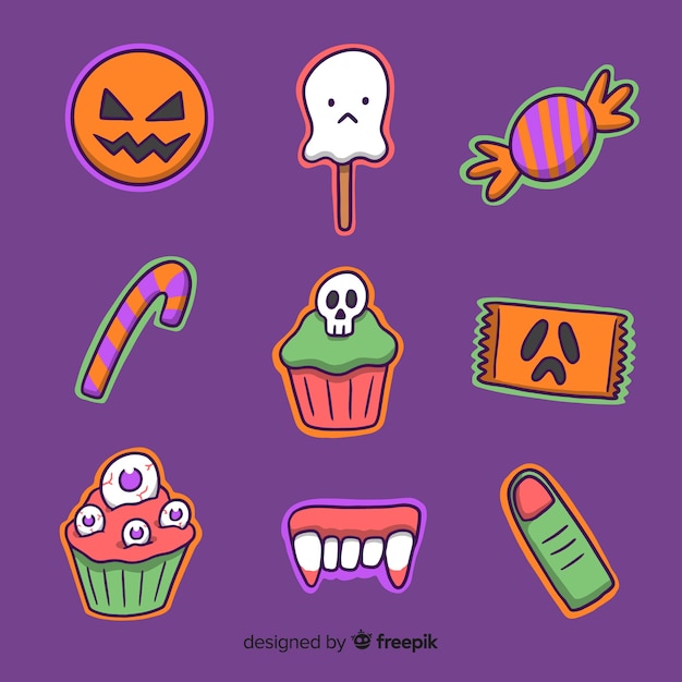 手描きハロウィーンの甘いコレクション