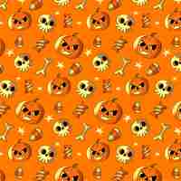 Free vector hand drawn halloween vintage pattern design