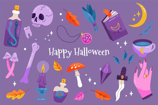 Hand-drawn halloween wallpaper design