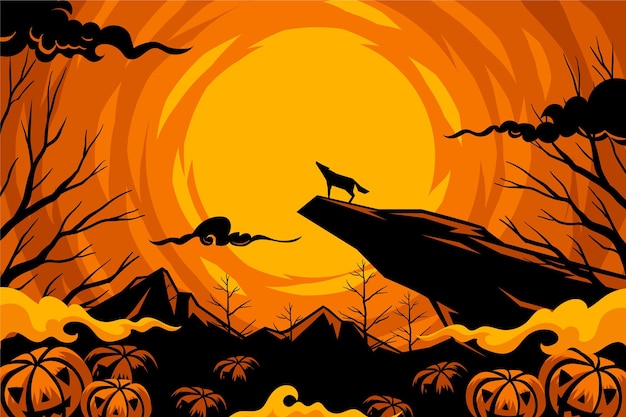 Hand drawn halloween wallpaper