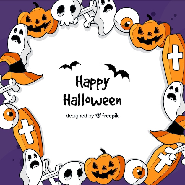 Free vector hand drawn halloween wreath background