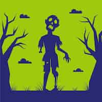 Free vector hand drawn halloween zombie silhouette