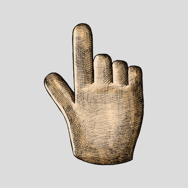 Hand-drawn hand cursor illustration