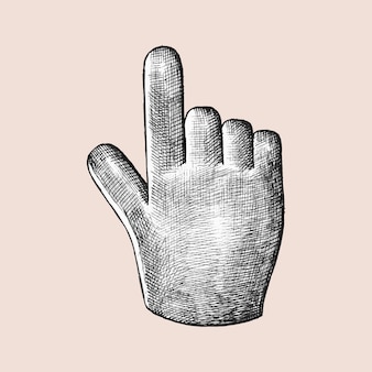 Hand-drawn hand cursor illustration