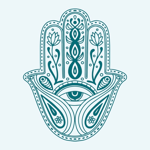 Free Vector | Hand drawn hand of fatima illustration