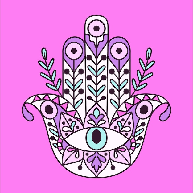 Free vector hand drawn hand of fatima illustration