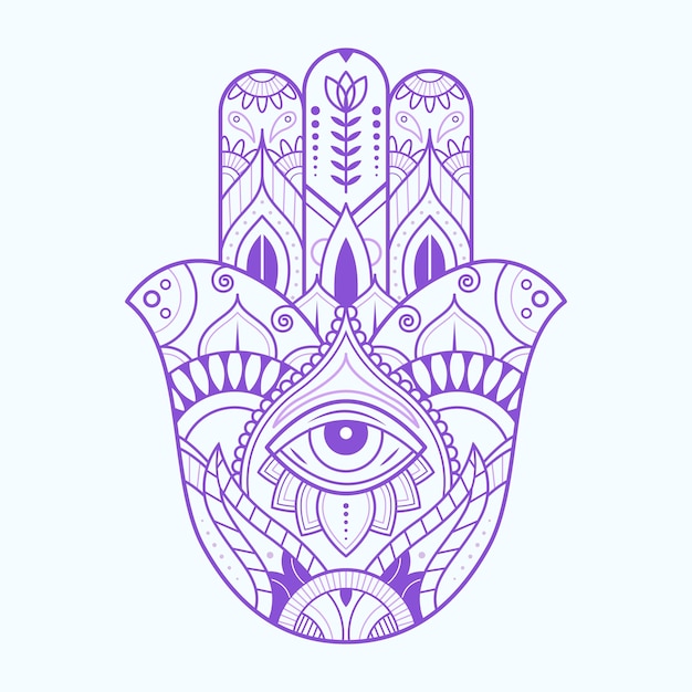 Free vector hand drawn hand of fatima illustration