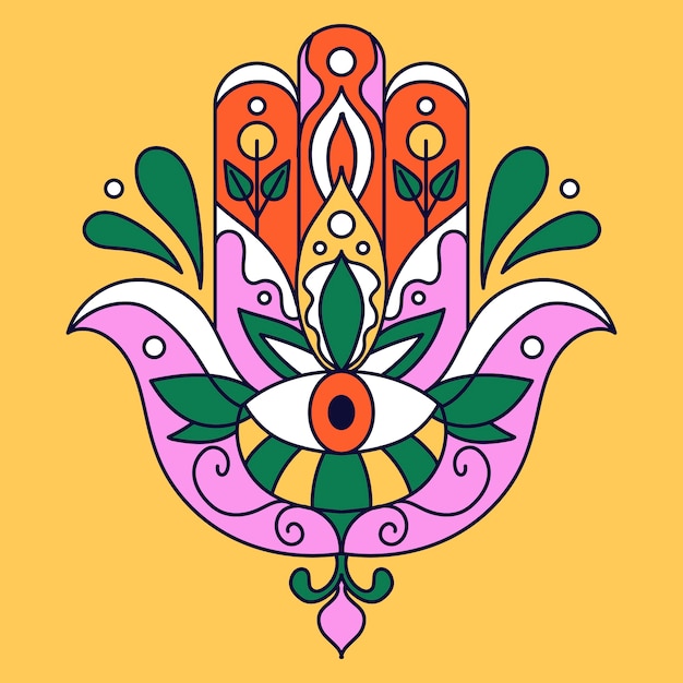 Free vector hand drawn hand of fatima illustration