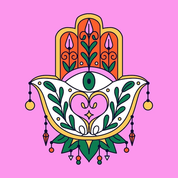 Free vector hand drawn hand of fatima illustration