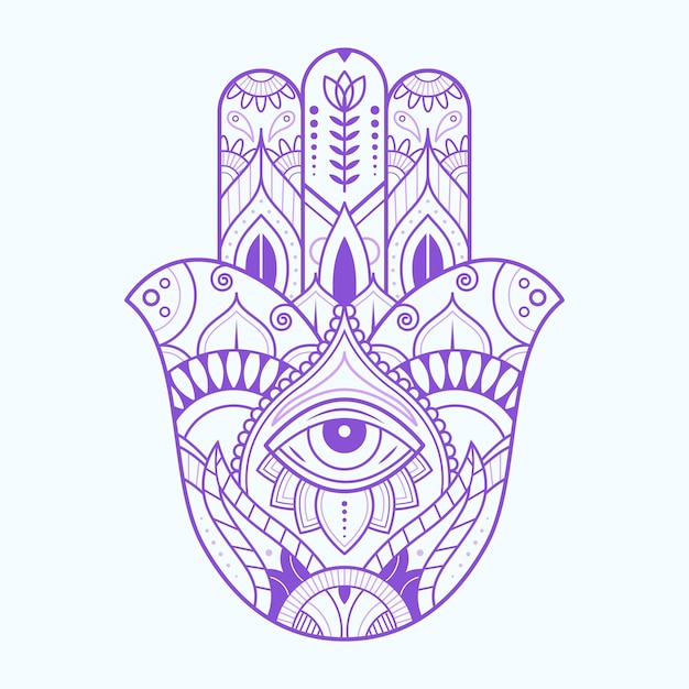 Бесплатное векторное изображение Нарисованная рукой иллюстрация фатимы