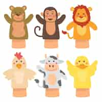 Free vector hand drawn hand puppets collection