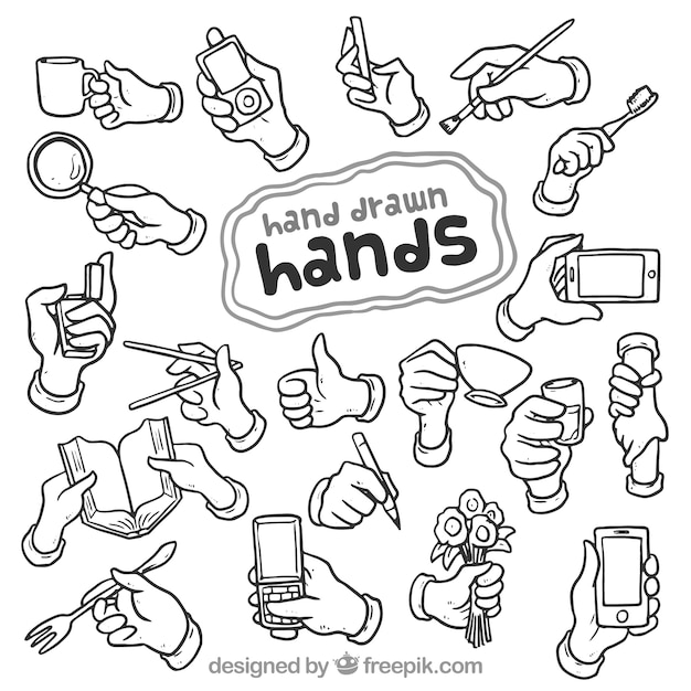 Hand drawn hands