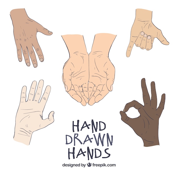 Hand drawn hands