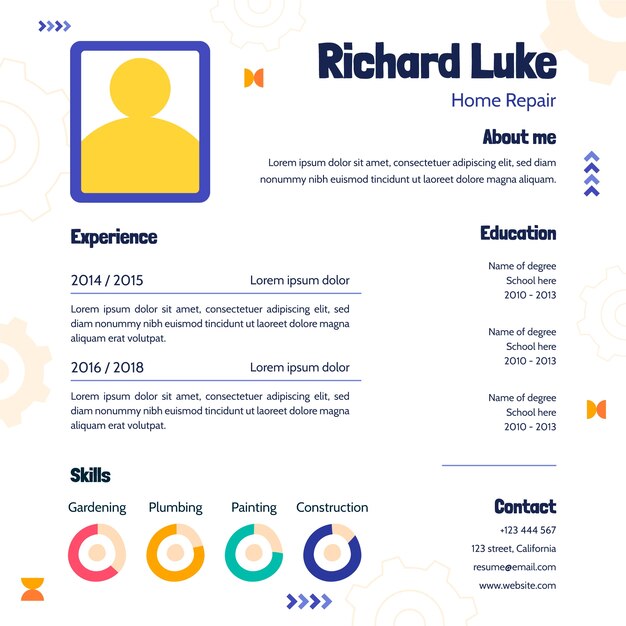 hand drawn handyman  online resume