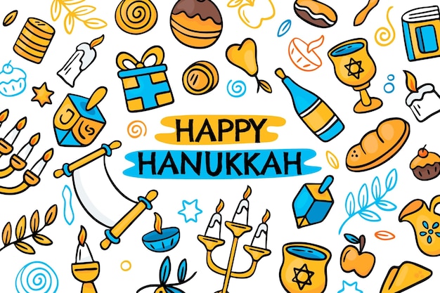 Sfondo di hanukkah disegnato a mano