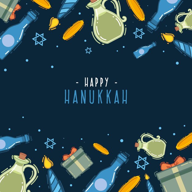 Free vector hand drawn hanukkah concept