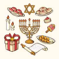 Free vector hand drawn hanukkah concept