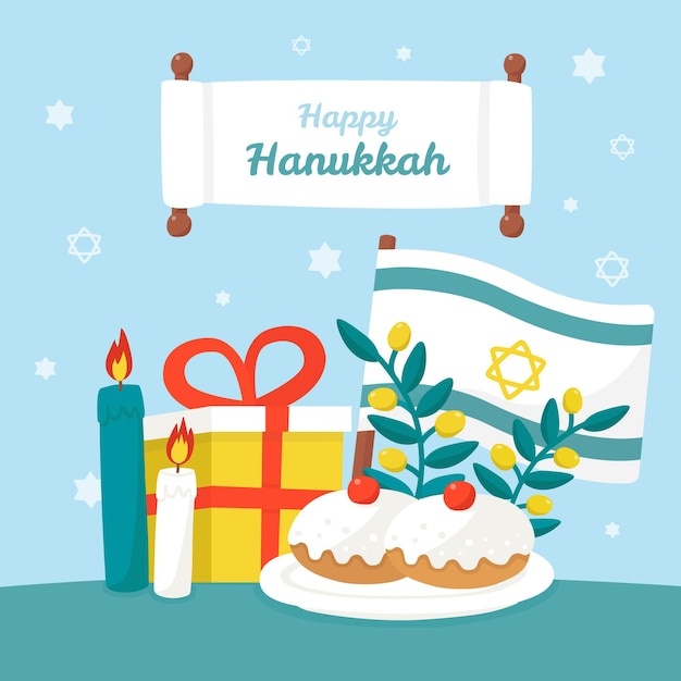 Concetto di hanukkah disegnato a mano