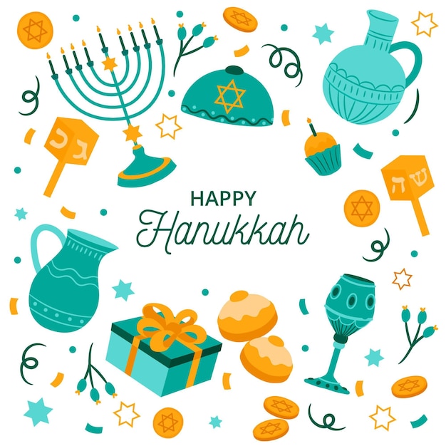 Concetto di hanukkah disegnato a mano